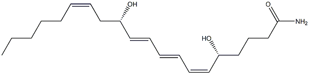 (5R,6Z,8E,10E,12S,14Z)-5,12-Dihydroxy-6,8,10,14-icosatetrenamide Struktur