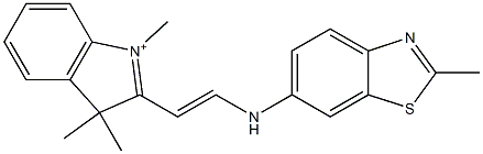 1,3,3-Trimethyl-2-[2-[(2-methylbenzothiazol-6-yl)amino]ethenyl]-3H-indolium Struktur