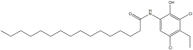 N-(3,5-Dichloro-4-ethyl-2-hydroxyphenyl)hexadecanamide Struktur