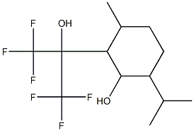 2-(1-Trifluoromethyl-1-hydroxy-2,2,2-trifluoroethyl)-6-isopropyl-3-methylcyclohexanol Struktur