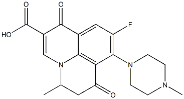 9-Fluoro-5-methyl-8-(4-methyl-1-piperazinyl)-1,7-dioxo-6,7-dihydro-1H,5H-benzo[ij]quinolizine-2-carboxylic acid Struktur