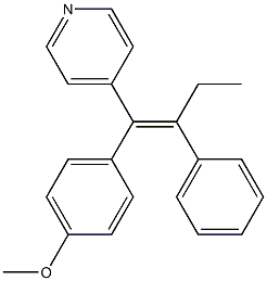 (E)-1-(4-Methoxyphenyl)-2-phenyl-1-(4-pyridinyl)-1-butene Struktur