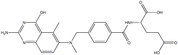 N-[4-[[2-Amino-4-hydroxy-5-methylquinazolin-6-yl(methyl)amino]methyl]benzoyl]-L-glutamic acid Struktur