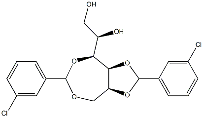 3-O,6-O:4-O,5-O-Bis(3-chlorobenzylidene)-L-glucitol Struktur