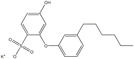 5-Hydroxy-3'-hexyl[oxybisbenzene]-2-sulfonic acid potassium salt Struktur