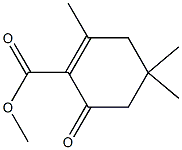 3,5,5-Trimethyl-1-oxo-2-cyclohexene-2-carboxylic acid methyl ester Struktur