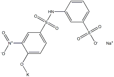 m-(3-Nitro-4-potassiooxyphenylsulfonylamino)benzenesulfonic acid sodium salt Struktur