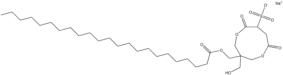 1-(1-Oxotricosyloxymethyl)-1-(hydroxymethyl)-4,7-dioxo-3,8-dioxacyclononane-6-sulfonic acid sodium salt Struktur