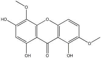 1,3,8-Trihydroxy-4,7-dimethoxyxanthone Struktur