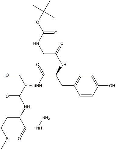 N-[N-[N-(N-tert-Butoxycarbonylglycyl)-L-tyrosyl]-L-seryl]-L-methionine hydrazide Struktur