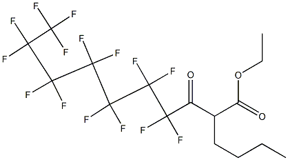 2-Butyl-3-oxo-4,4,5,5,6,6,7,7,8,8,9,9,10,10,10-pentadecafluorodecanoic acid ethyl ester Struktur