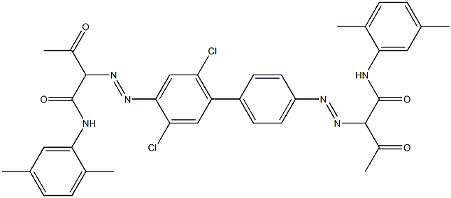 4,4'-Bis[[1-(2,5-dimethylphenylamino)-1,3-dioxobutan-2-yl]azo]-3,6-dichloro-1,1'-biphenyl Structure