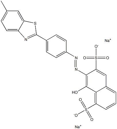 8-Hydroxy-7-[[4-(6-methylbenzothiazol-2-yl)phenyl]azo]-1,6-naphthalenedisulfonic acid disodium salt Struktur