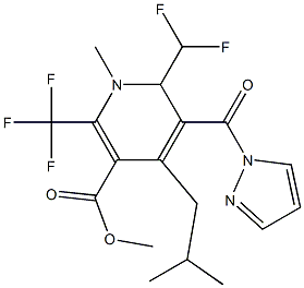 1,2-Dihydro-4-(2-methylpropyl)-2-(difluoromethyl)-6-(trifluoromethyl)-3-[(1H-pyrazol-1-yl)carbonyl]-1-methyl-5-pyridinecarboxylic acid methyl ester Struktur