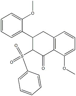 3,4-Dihydro-8-methoxy-2-phenylsulfonyl-3-(2-methoxyphenyl)naphthalen-1(2H)-one Struktur