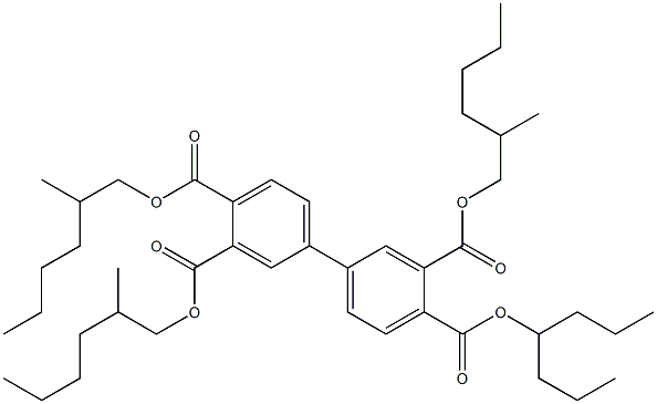 1,1'-Biphenyl-3,3',4,4'-tetracarboxylic acid 4-heptyl 3,3',4'-tris(2-methylhexyl) ester Struktur