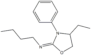 N-Butyl-4-ethyl-3-phenyloxazolidin-2-imine Struktur