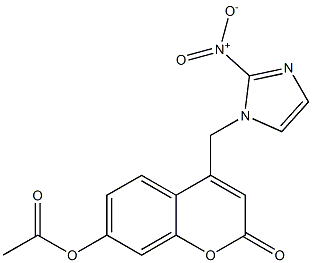 7-Acetoxy-4-[(2-nitro-1H-imidazol-1-yl)methyl]-2H-1-benzopyran-2-one Struktur