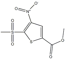 2-Methylsulfonyl-3-nitrothiophene-5-carboxylic acid methyl ester Struktur