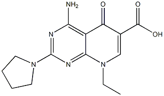 5,8-Dihydro-8-ethyl-4-amino-5-oxo-2-(pyrrolidin-1-yl)pyrido[2,3-d]pyrimidine-6-carboxylic acid Struktur