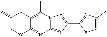 2-(4-Methyl-2-thiazolyl)-7-methoxy-5-methyl-6-(2-propenyl)imidazo[1,2-a]pyrimidine Struktur