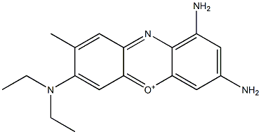 1,3-Diamino-7-(diethylamino)-8-methylphenoxazin-5-ium Struktur