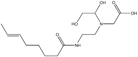 N-(1,2-Dihydroxyethyl)-N-[2-(6-octenoylamino)ethyl]aminoacetic acid Struktur