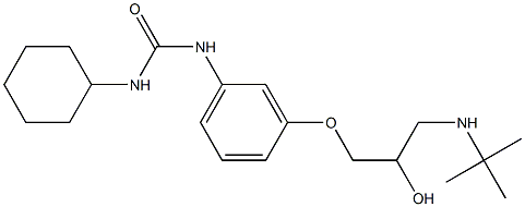 N-Cyclohexyl-N'-[3-(3-tert-butylamino-2-hydroxypropoxy)phenyl]urea Struktur