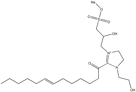 1-(2-Hydroxyethyl)-3-[2-hydroxy-3-(sodiooxysulfonyl)propyl]-2-(7-tridecenoyl)-2-imidazoline-3-ium Struktur