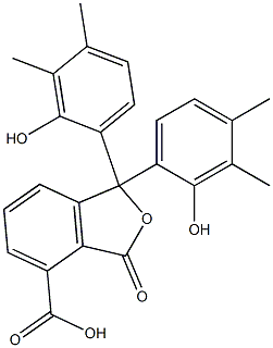 1,3-Dihydro-1,1-bis(2-hydroxy-3,4-dimethylphenyl)-3-oxoisobenzofuran-4-carboxylic acid Struktur