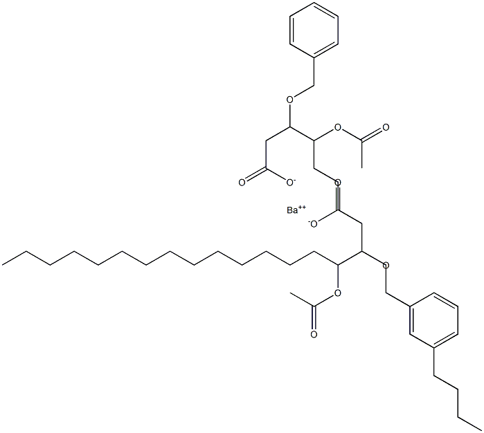 Bis(3-benzyloxy-4-acetyloxystearic acid)barium salt Struktur