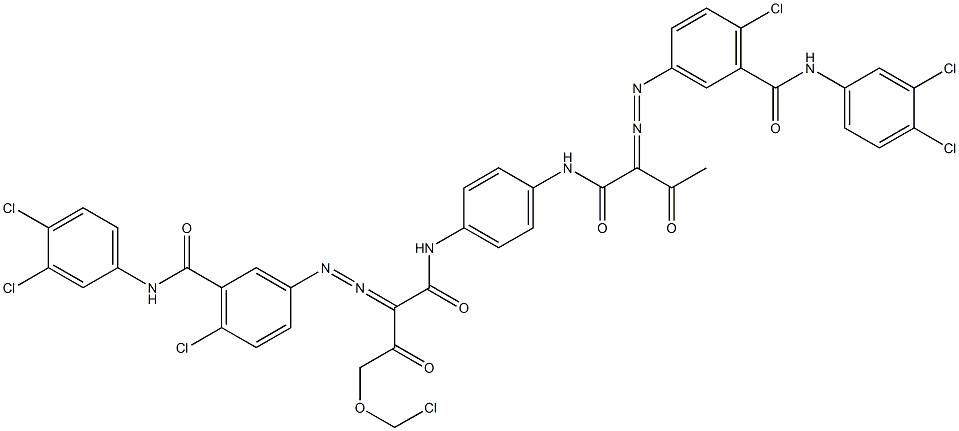 3,3'-[2-(Chloromethyloxy)-1,4-phenylenebis[iminocarbonyl(acetylmethylene)azo]]bis[N-(3,4-dichlorophenyl)-6-chlorobenzamide] Struktur