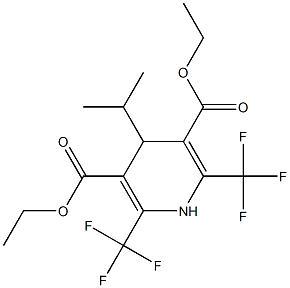 1,4-Dihydro-2,6-bis(trifluoromethyl)-4-isopropylpyridine-3,5-dicarboxylic acid diethyl ester Struktur