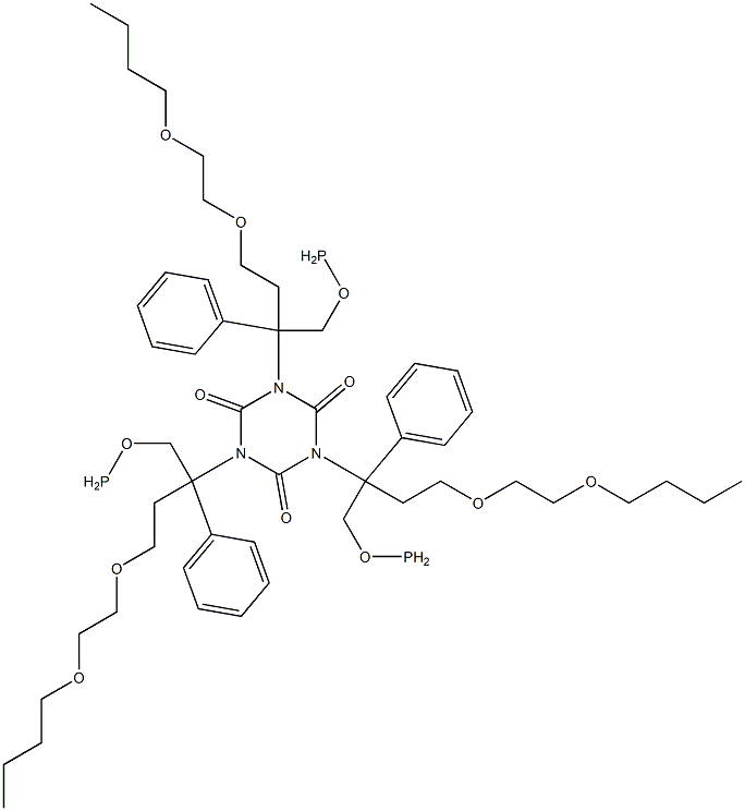 1,3,5-Tris[(butoxyethoxyethyl)phenylphosphinoxyethyl]isocyanurate Struktur