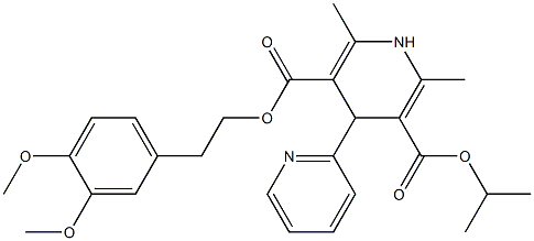 1,4-Dihydro-2,6-dimethyl-4-(2-pyridyl)pyridine-3,5-dicarboxylic acid 3-isopropyl 5-(3,4-dimethoxyphenethyl) ester Struktur