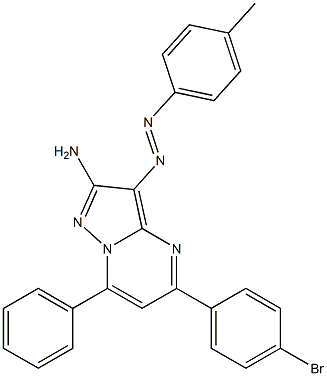 2-Amino-3-(4-methylphenylazo)-5-(4-bromophenyl)-7-phenylpyrazolo[1,5-a]pyrimidine Struktur