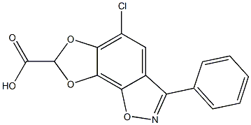 4-Chloro-6-phenyl-7-aza-8-oxa-8H-indeno[4,5-d]-1,3-dioxole-2-carboxylic acid Struktur