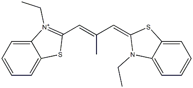 2-[3-[3-Ethylbenzothiazole-2(3H)-ylidene]-2-methyl-1-propenyl]-3-ethylbenzothiazolium Struktur