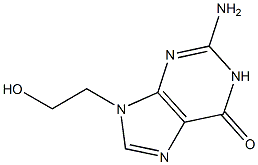 2-Amino-9-(2-hydroxyethyl)-9H-purin-6(1H)-one Struktur