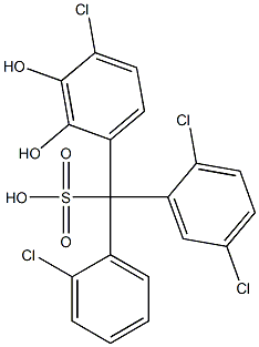 (2-Chlorophenyl)(2,5-dichlorophenyl)(4-chloro-2,3-dihydroxyphenyl)methanesulfonic acid Struktur