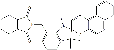 N-[[1',3',3'-Trimethylspiro[3H-naphtho[2,1-b]pyran-3,2'-indolin]-7'-yl]methyl]-3,4,5,6-tetrahydrophthalimide Struktur