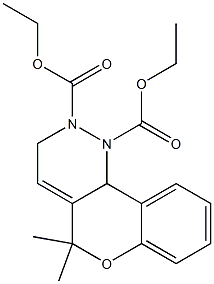 1,2,3,10b-Tetrahydro-5,5-dimethyl-5H-[1]benzopyrano[4,3-c]pyridazine-1,2-dicarboxylic acid diethyl ester Struktur