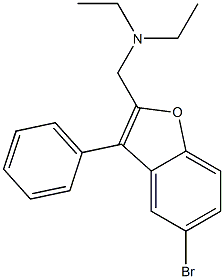 5-Bromo-2-(diethylaminomethyl)-3-phenylbenzofuran Struktur