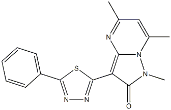 1,5,7-Trimethyl-3-(5-phenyl-1,3,4-thiadiazol-2-yl)pyrazolo[1,5-a]pyrimidin-2(1H)-one Struktur