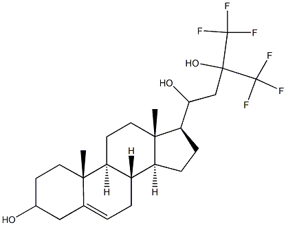 21-[1-Hydroxy-2,2,2-trifluoro-1-(trifluoromethyl)ethyl]pregn-5-ene-3,20-diol Struktur