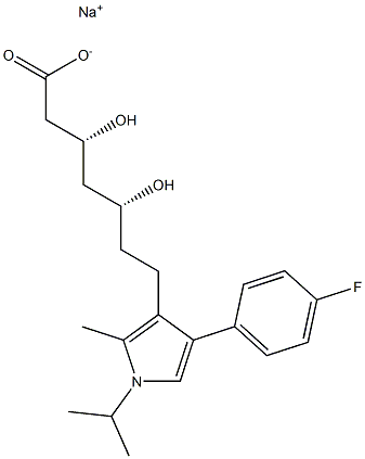 (3R,5R)-3,5-Dihydroxy-7-[2-methyl-1-isopropyl-4-(4-fluorophenyl)-1H-pyrrol-3-yl]heptanoic acid sodium salt Struktur