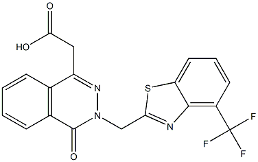 3-[(4-Trifluoromethyl-2-benzothiazolyl)methyl]-3,4-dihydro-4-oxophthalazine-1-acetic acid Struktur