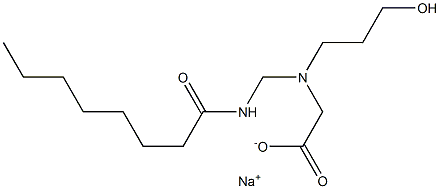 N-(3-Hydroxypropyl)-N-(octanoylaminomethyl)glycine sodium salt Struktur