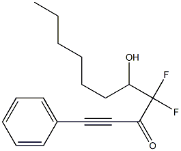 4,4-Difluoro-5-hydroxy-1-phenyl-1-undecyn-3-one Struktur