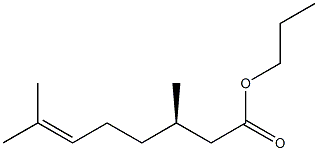 [R,(+)]-3,7-Dimethyl-6-octenoic acid propyl ester Struktur